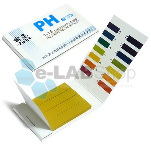 Papel Reactivas Ph Rango 0 – 14 en 4 Colores Caja por 100 Tiras