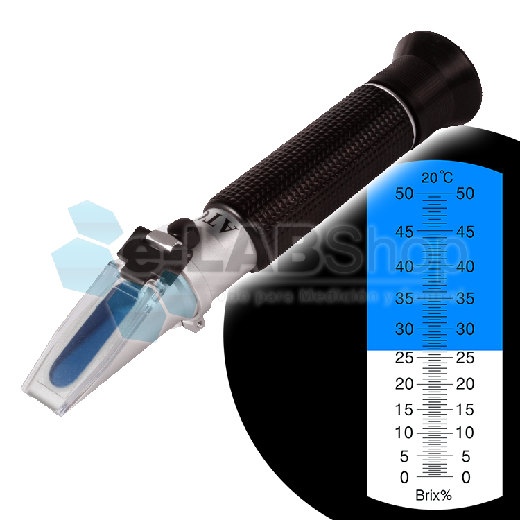 Refractometro 0 - 50 Brix Metalico