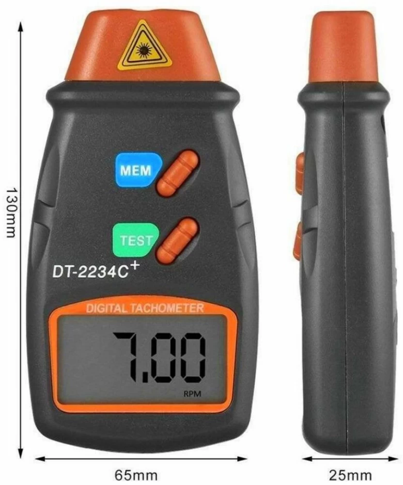 Tacometro Laser Optico Velocidad Rotación Sin Contacto de 2.5 a 99.999 RPM - Imagen 2