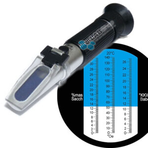 Refractometro 0 – 32 Brix Triple Escala Brix, °Oe y KMW